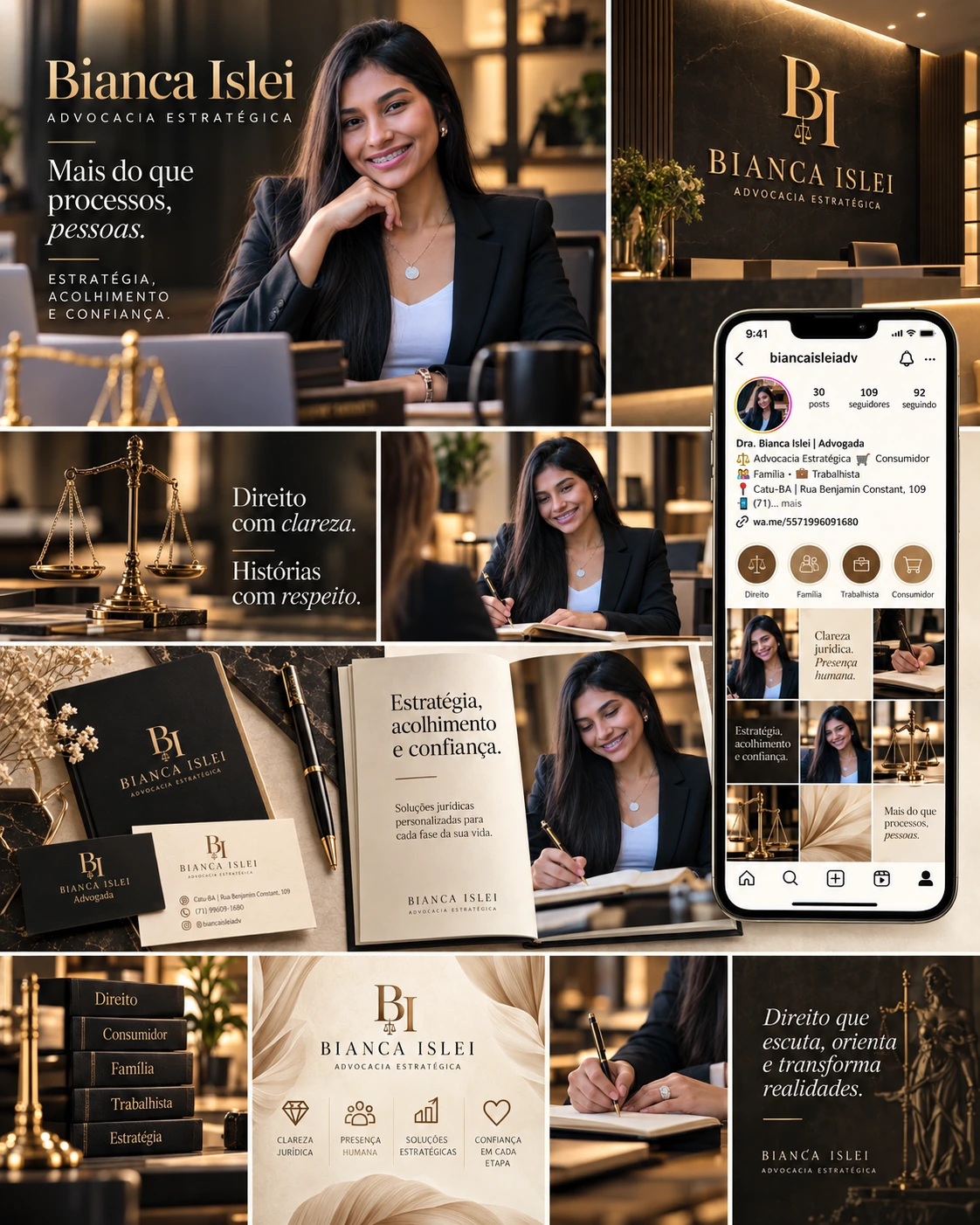 Artbook para redes sociais de Bianca Islei com exemplos de narrativa visual e aplicações editoriais.