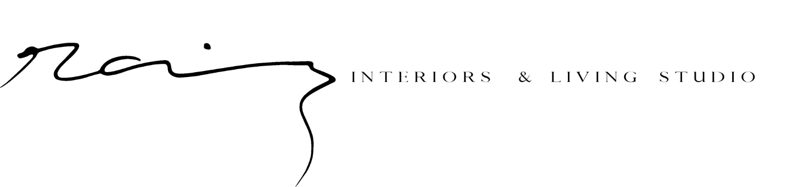 Assinatura oficial da RAIZ Interiors em versão escura